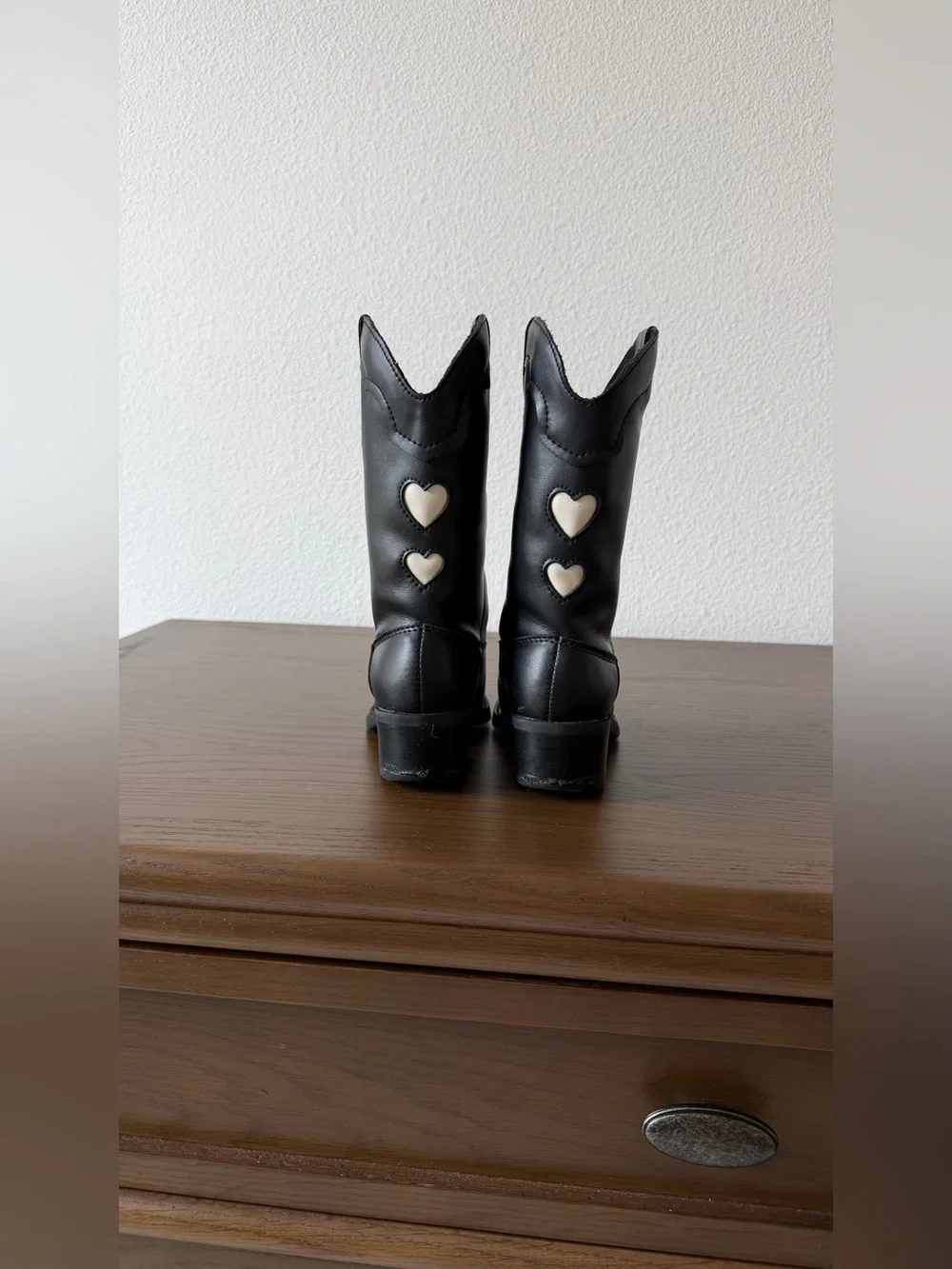 Kids Black Pull-On Western Boots - Classic Cowgirl/Cowboy Style
